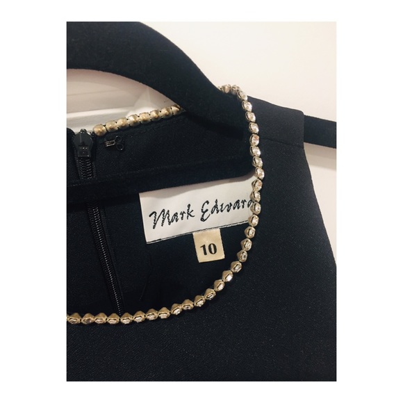 Black, Embellished, Mark Edwards Evening Dress - Picture 2 of 3